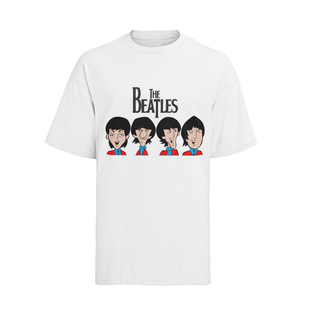 Retro The Beatles Band John Lennon McCartney T- Shirt Damen Oversize Baumwolle