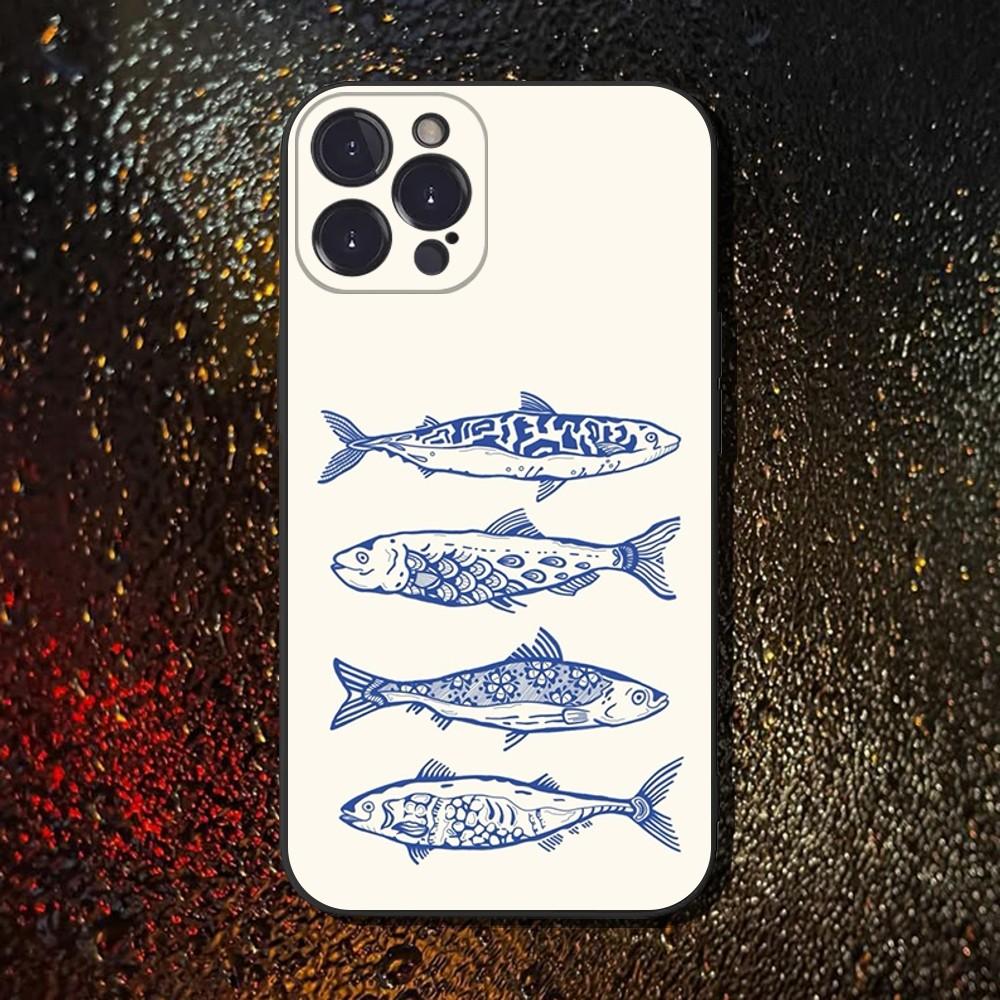 

Fish Funny Sardines Phone Case For iPhone 16,15,14,13,12,11 Plus,Pro Max,XS,X,XR,SE,Mini,8,7,Soft Silicone Black Cover iPhone13PRO
