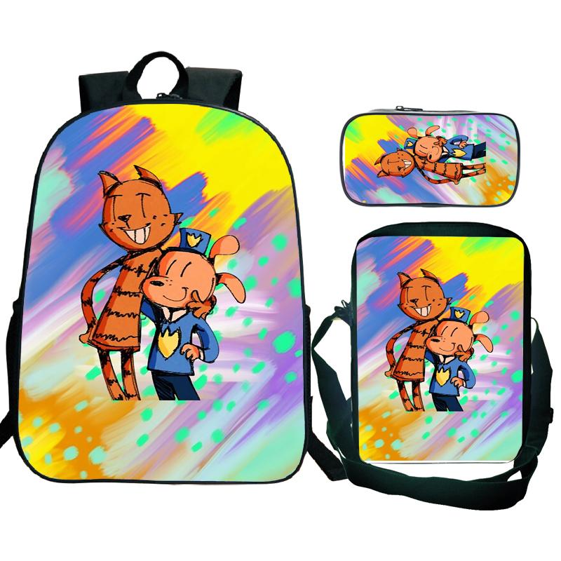 3 Stück Dog Man Rucksack Herren Jugendliche Port Reiserucksack Studenten Schule Umhängetasche Dogman Trend Laptop Rucksack