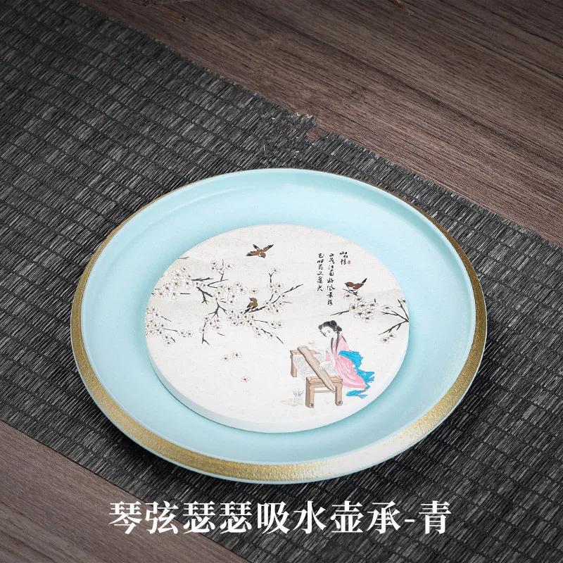 

Sippy Cup Bearing Household Black Saucer Light Luxury High-End Gold Tracing Line Kung Fu Ceramic Tea Tray Tea Table