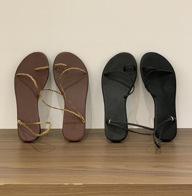 2025 spring and autumn new fashion versatile round head winding belt fashion women's sandals women