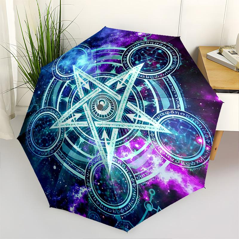 

Cosmic Mandala Automatic Folding Umbrella Compact 8 rib Design,Unique Style,Suitable for Everyday Outdoor Use,Perfect Gift for Friends