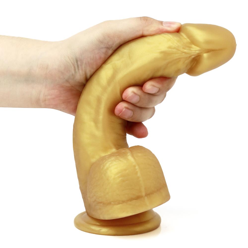 Silica Gel Penis Realistischer Dildo Riesiger Analplug mit Saugnapf Strapon für Erwachsene Sexspielzeug für die Frau Vagina Orgasmus Masturbation