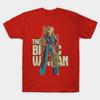 Men Black Print T-shirt The Bionic Woman No-Cut Transfer Paper Print Cotton Tshirt