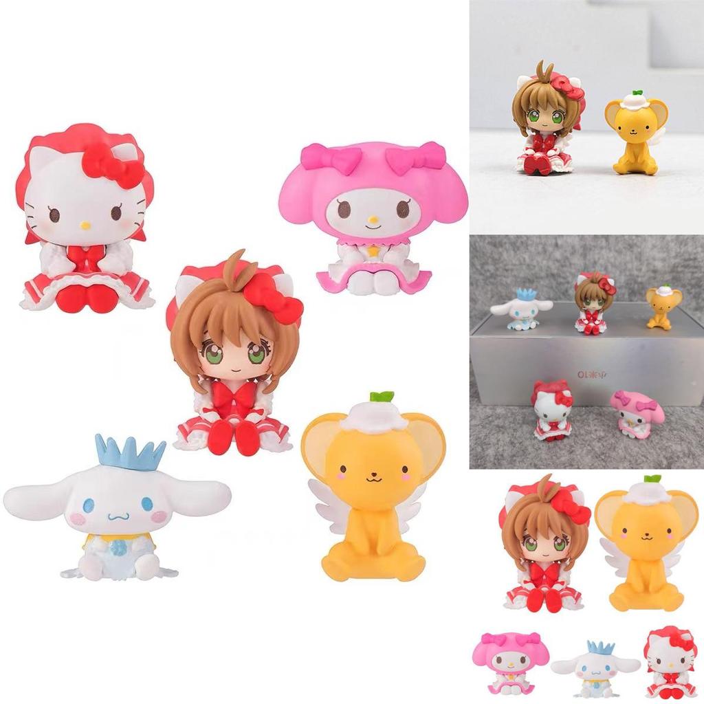 Colorful Card Captor Sakura Themed Cute Figurines Including Kt Cat And Melody Toys