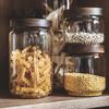 Acacia Wood-Lid Glass Jar for Coffee, Grains, Cereals, Dried Fruits, or Tea Storage
