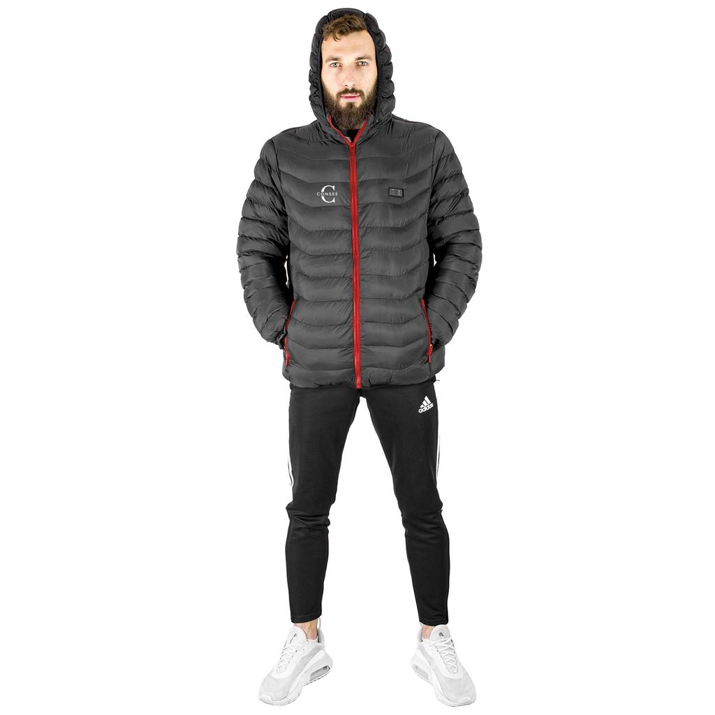 Veste chauffante noir et rouge taille XXL