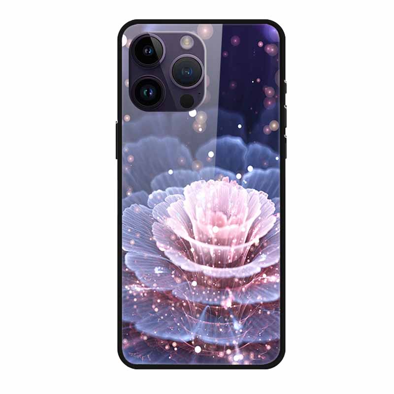 Tempered Glass Case For iphone 15 Pro Max Case Hard Glass Back Cover Soft TPU Bumper For iphone 16 Pro Max Phone Case 16Pro Max