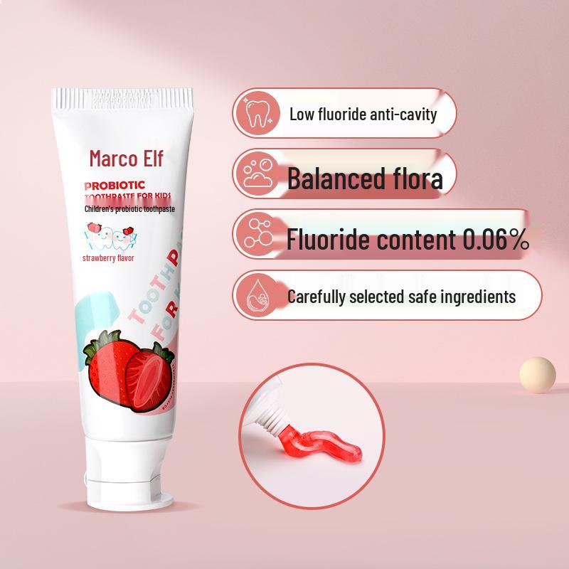 Fruit-Flavored Fluoride Toothpaste for Kids: Anti-Cavity, Probiotic, Suitable for Ages 1-12+