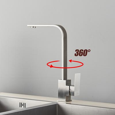 Kitchen Sink Mixer Tap with 360° Swivel Pull Down Sprayer Commercial Single Handle Tap Cold and Hot