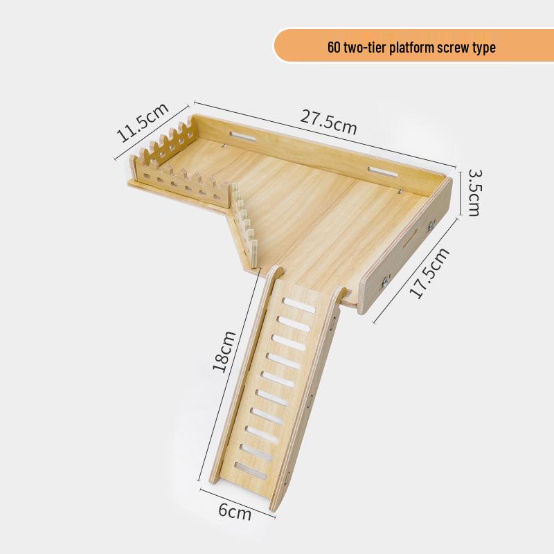Two-Story Luxury Hamster Villa with Wood Partition, Stairs, and Platform