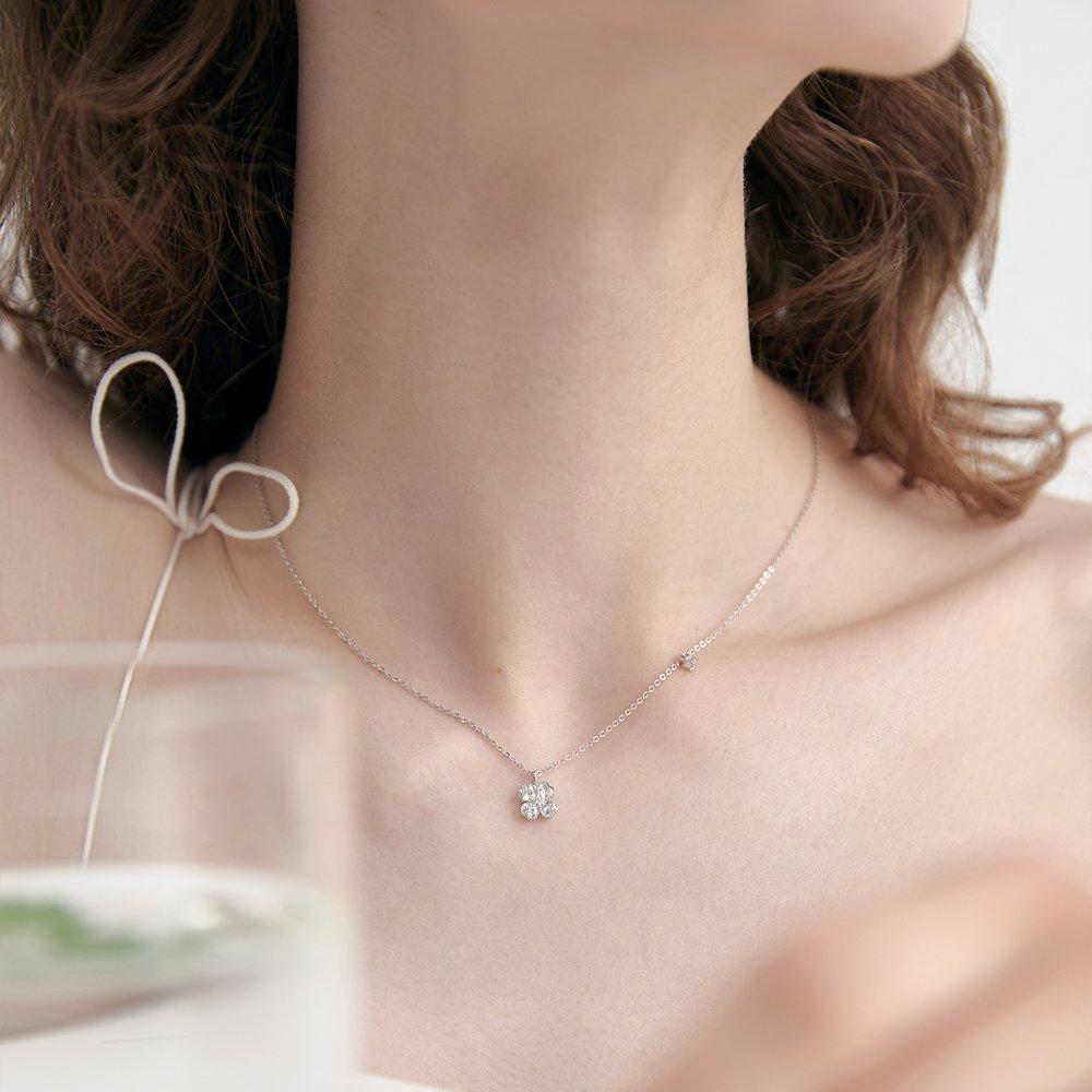 [Rosemont] Silver Clover Necklace Ra24C26A