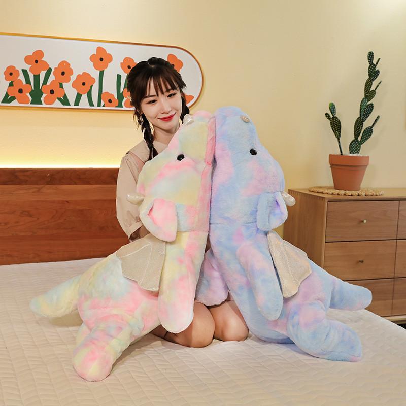 Adorable Colorful Plush Dragon Pillow Toy For Girls Perfect Birthday Gift