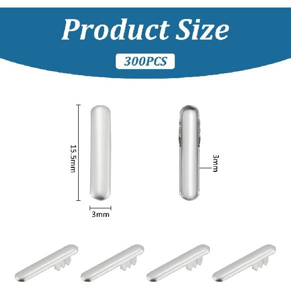 UNICRAFTALE 300pcs Stainless Steel Cord Ends - Metal Crimp Ends for Elastic String, Binding Webbing, Hanging - 15.5x3x3mm