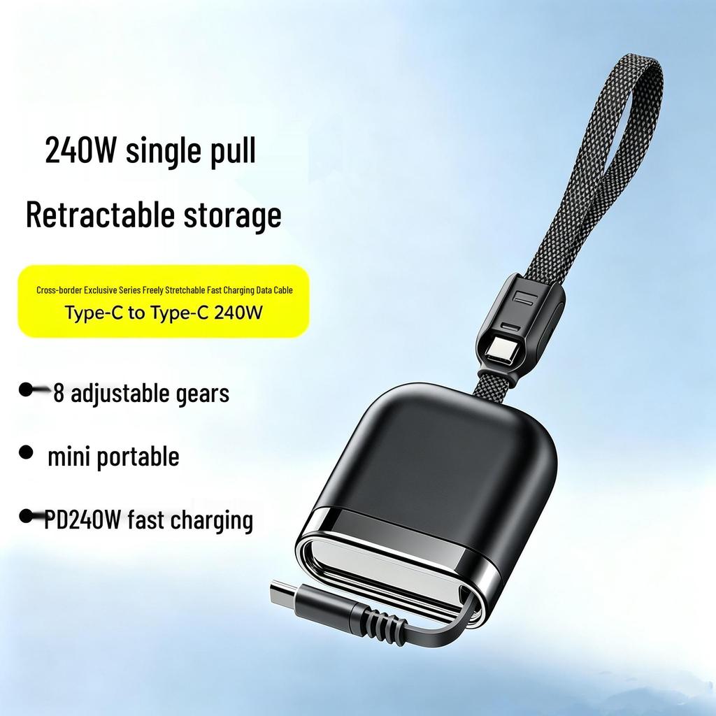 Retractable Dual-Head Fast Charging Cable for Apple & Huawei with Custom Logo