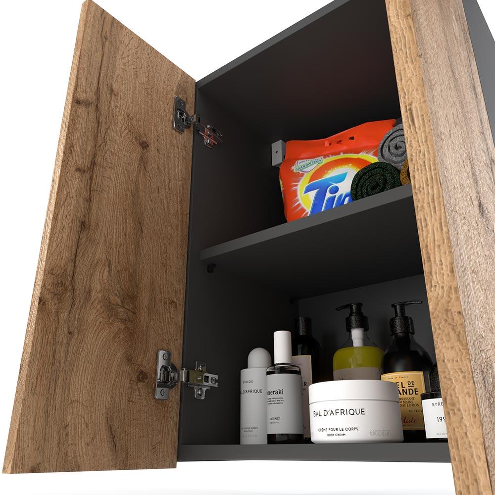 Wotan Gray Oak Wall-Hung Bathroom Cabinet 40 CM
