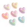 2pcs [20x19mm] Tulip Love Heart Beads Cream Peach Heart Acrylic Beads Mobile Phone Chain Backpack Ornaments DIY Accessories