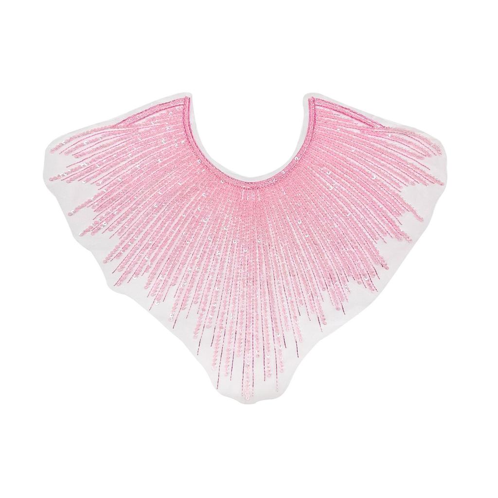 European And American Heavy Industry Mesh Sequined Collar Fake Collar Cloth Sticker Dress Performance Clothes Front Collar Clothing Shawl Cape