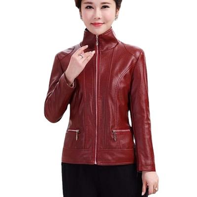 Brand Women Faux Leather Jackets Fashion Autumn Winter Female Solid Color PU Leather Coat Long Sleeve Plus Size Leather Jacket