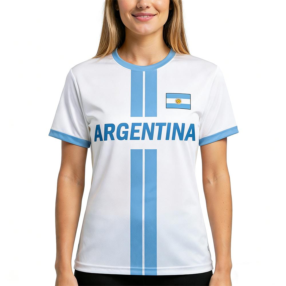 Argentinien Nationalflagge Print T-Shirt Herren Atmungsaktiv Und Schnelltrocknend Trainingsuniform Unisex Lässiges Kurzarm-T-Shirt