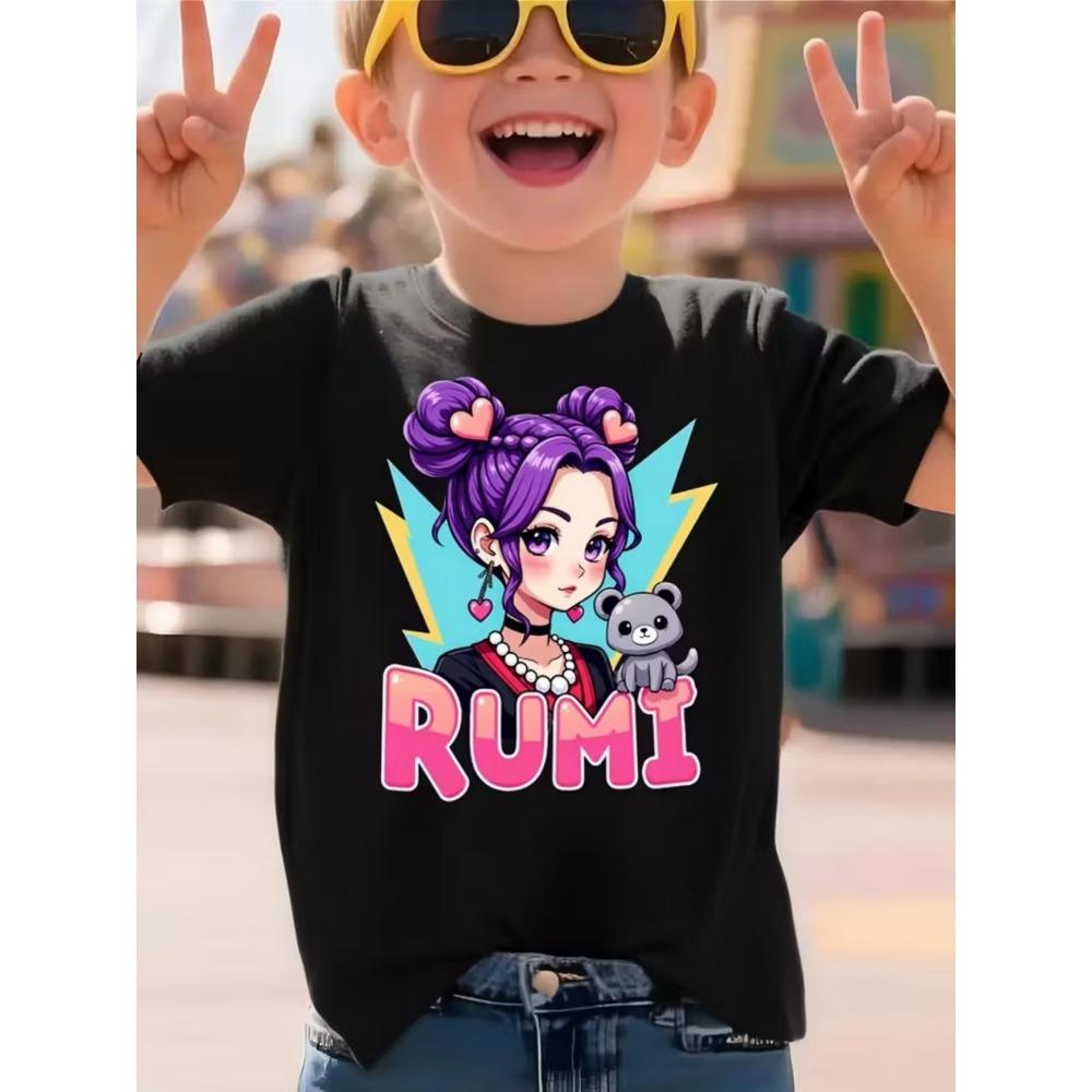 2026 Film Caldo Maglietta in Morbido Cotone per Bambine Abbigliamento per Bambini Fan KPop Cacciatori di Demoni Regali Vestiti per Bambini Moda Top Casual