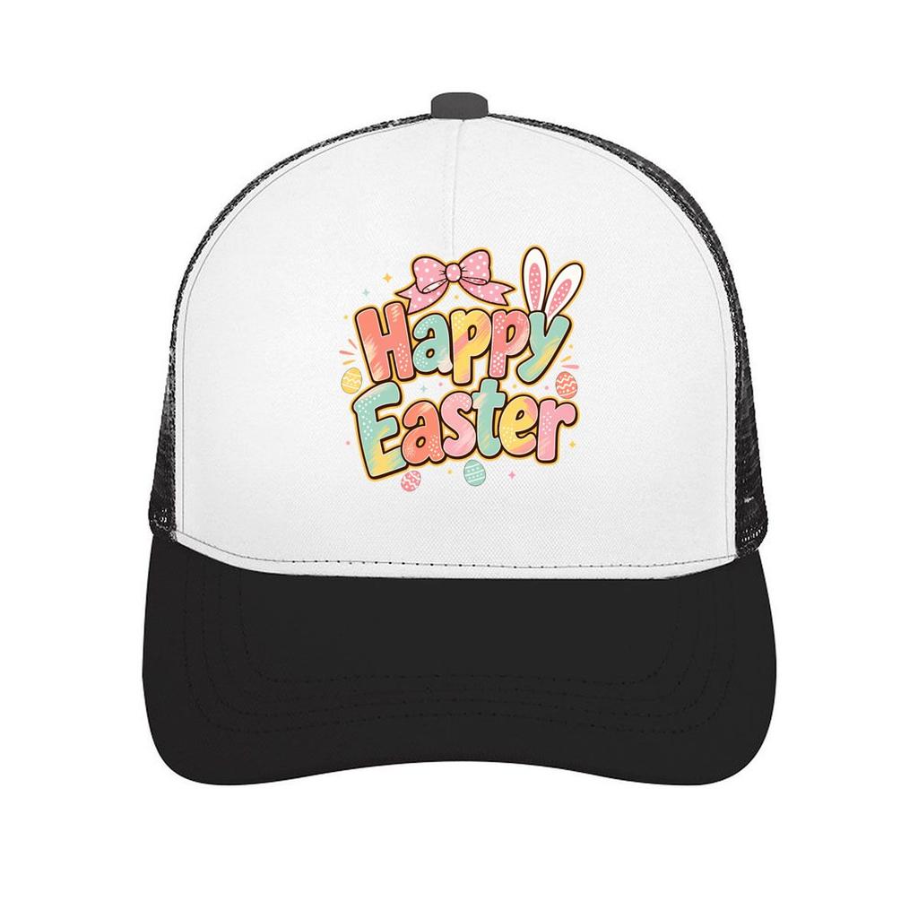 Pastel Bunny Lettering Spring Celebr Mesh Baseball Cap Casual Hat Outdoor For Womens Unisex FeUnisex