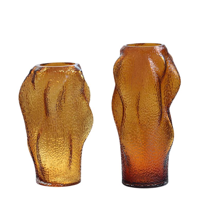 Glass Vase Hand-made Glass Hydroponic Bottle with Irregular Geometry Terrarium Flower Vase Room Decoration Accessories