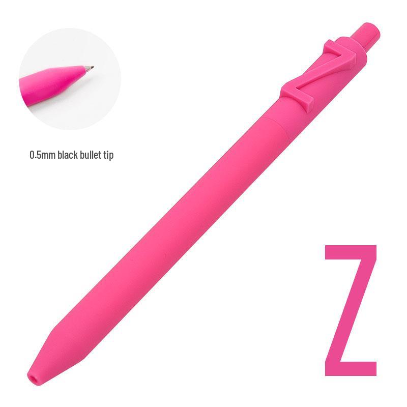Shuyuan Black Gel Pen - Push-Button, Student Use, Minimalist Design, Candy-Colored Silicone Barrel.