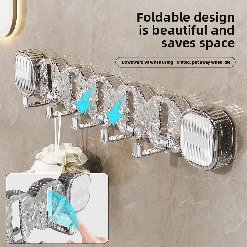 Suction Cup No-Drilling Bathroom Towel and Bath Sponge Holder for Behind The Toilet Door