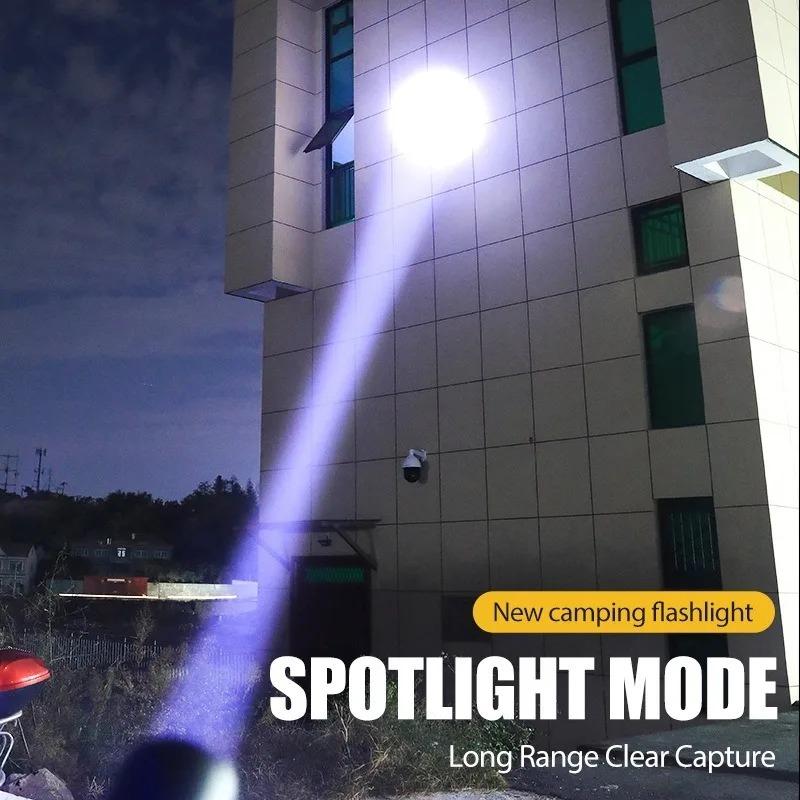 LED Silná Svítilna Pochodeň Venkovní Multifunkční Nouzové Záchranné Kempingové Světlo Nabíjení přes USB Vodotěsná Noční Lampa