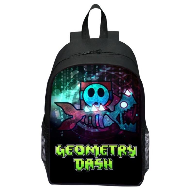 16-inch Children's Backpack Set Geometric Dash Durable Shockproof And Lightweight