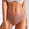 Women's Solid Color Lace Sexy Low Waist Seamless Breathable Bow Panties