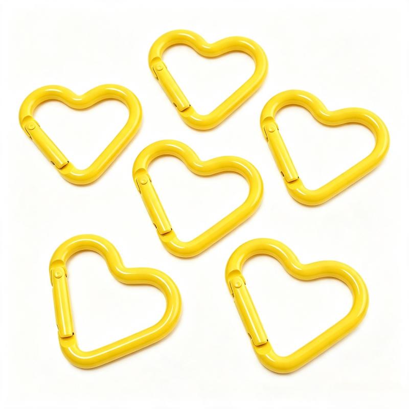 5Pcs New Heart Shaped Carabiner Hook Ring Keychain Keyrings Diy Jewelry Making Supplies Connector Buckles Accessories