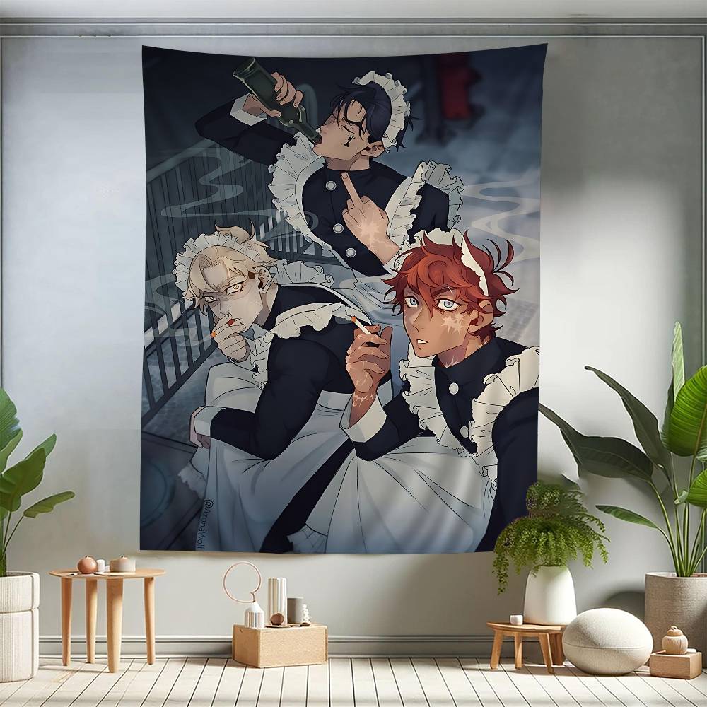 The Foxhole Court Neil Josten Wall Tapestry  Moody Dark Fantasy Art Edgy Room Decor for All for the Game Book Series Fans