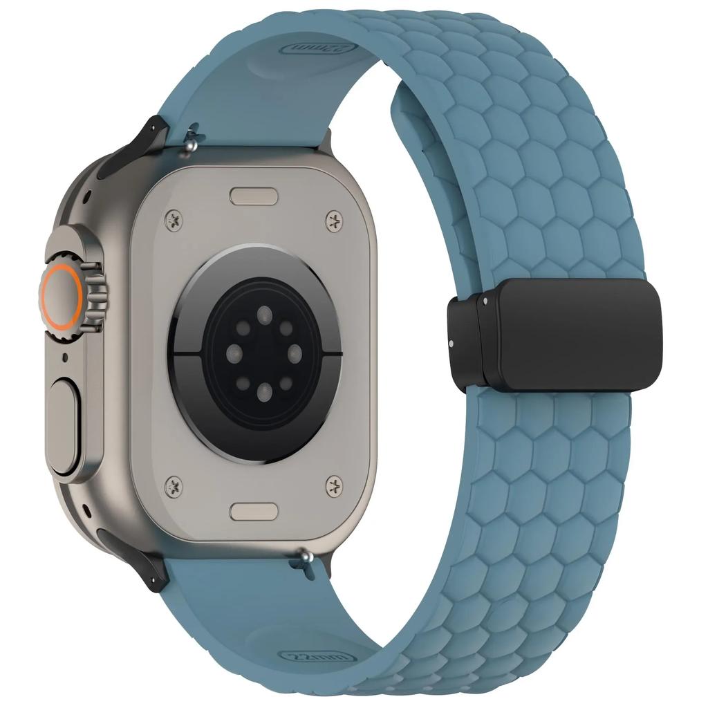 Silicone Strap for Apple Watch Band Ultra 49mm 44mm 45mm 46mm 42mm Series 10 9 8 7 6 Magnetic Buckle Wrist Bracelet Correas