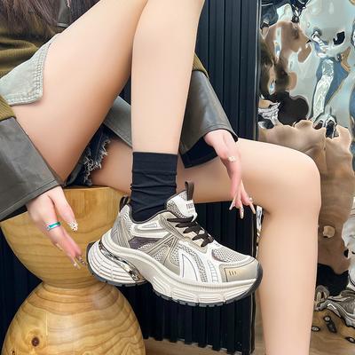 Leather Version~ Autumn and Winter Platform Dad Shoes for Women 2024 Autumn and Winter Mesh Retro Versatile Casual Sports Shoes for Women