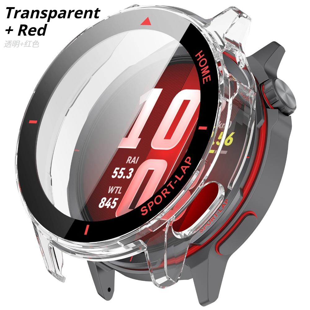 Tempered Glass+Case For Huawei Watch GT Runner2 Full Cover Screen Protector Hard PC High-end Protector For Huawei GT Runner 2 Transparent Case Huawei Watch GT Runner 2 красный