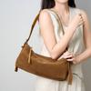 Wide Shoulder Strap Versatile Leather Cowhide Crossbody Bag, Frosted Suede, Fashionable Commuting, High-end Feeling, Light Luxury Shoulder Bag