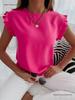 Women's Short Sleeve Pleated Round Neck Top
