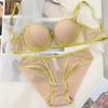 French Underwear Sexy Smooth Color Contrast Straps Gather Underwear Small Chest Big Anti-sagging Bra Cover