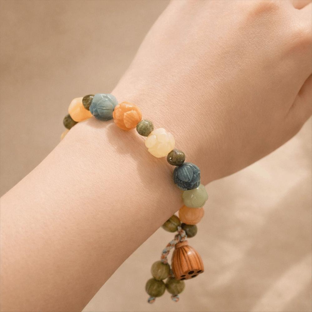 Charm Jewelry Tibetan Buddha Bracelet Natural Resin Wooden Beads Bracelet Buddhism Rituals