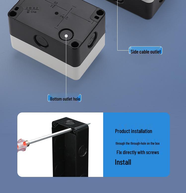KEOLEA Waterproof Emergency Stop & Start Button, Industrial Self-Reset Push Control Box