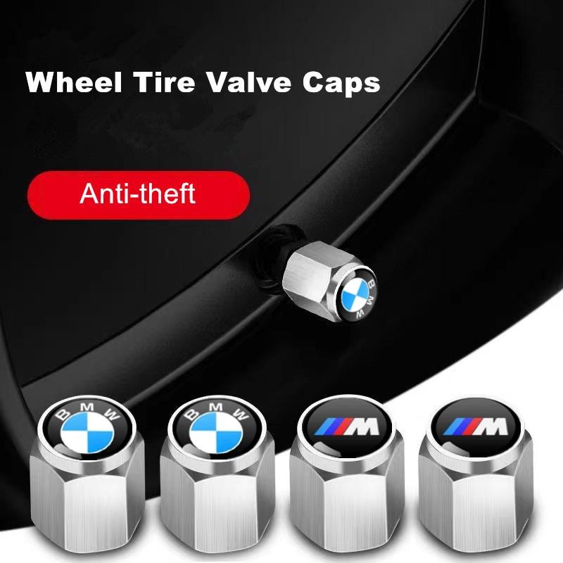 For BMW   E34 E394pcs Metal Car Wheel Tire Valve Caps Stem Case Covers For BMW X1 X2 X3 X5 X4 X6 X7 G30 G20 G32 F40 F30 G11 G12 Accessories