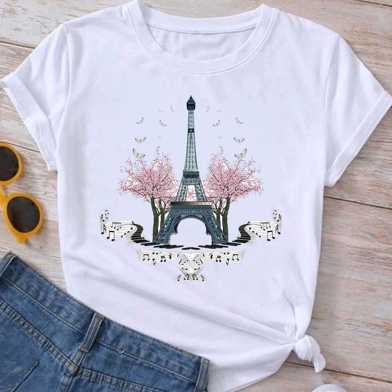 Fashion Clothes Summer Spring Flower 90s Tee Ladies Cartoon Clothing Short Sleeve Graphic T Shirt Women T-shirt Female Top