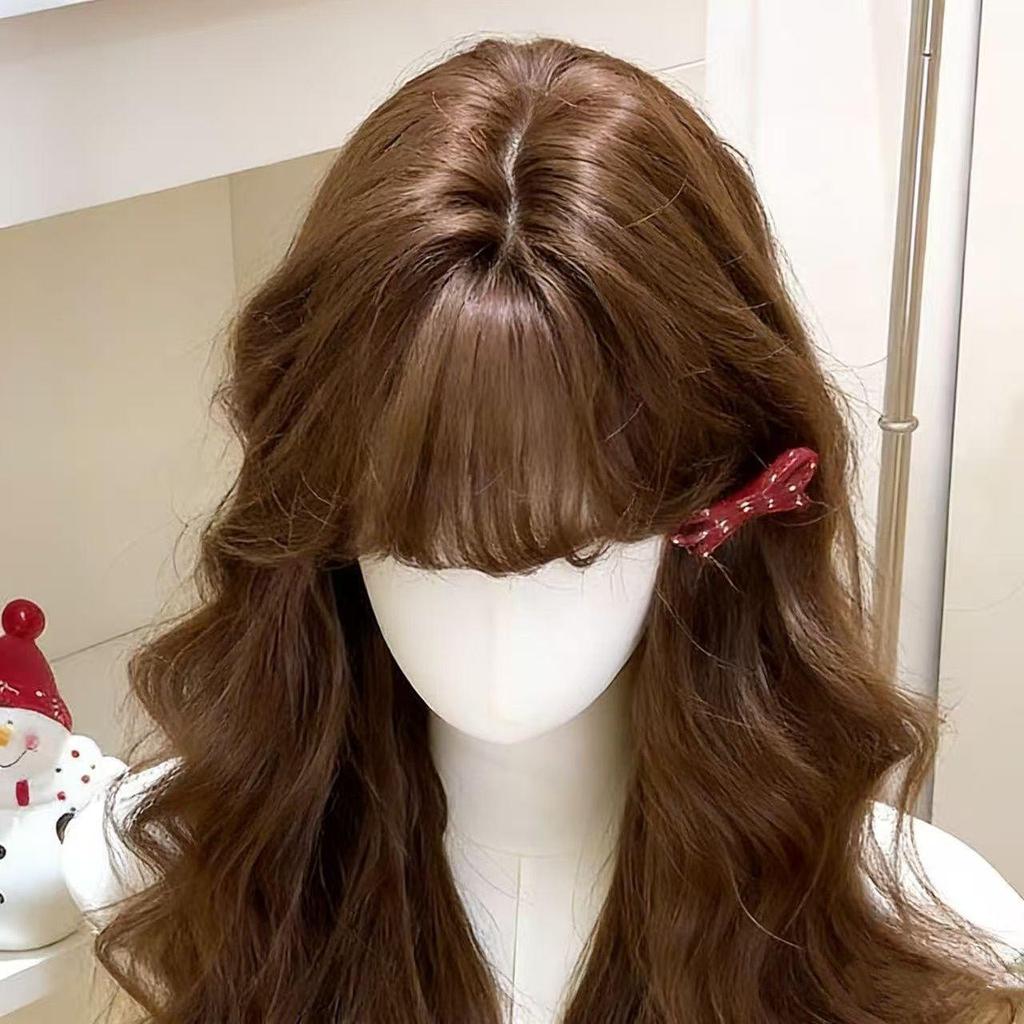 Korean Style Long Curly Ombre Wig for Women - Natural Autumn/Winter Vibe