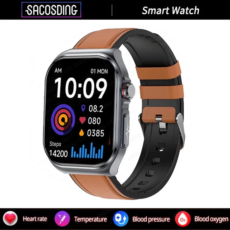 SACOSDING Nové chytré hodinky Amoled Muži EKG+PPG+HRV Hodiny Monitorování krevního tlaku Bluetooth Volání Ženy Sport Fitness Tracker Chytré hodinky pro ženy