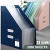 File Folder Multi-pages 13 Pockets Large Capacity Horizontal/Vertical Expandable Examination Paper Document Accordion File Organizer for School