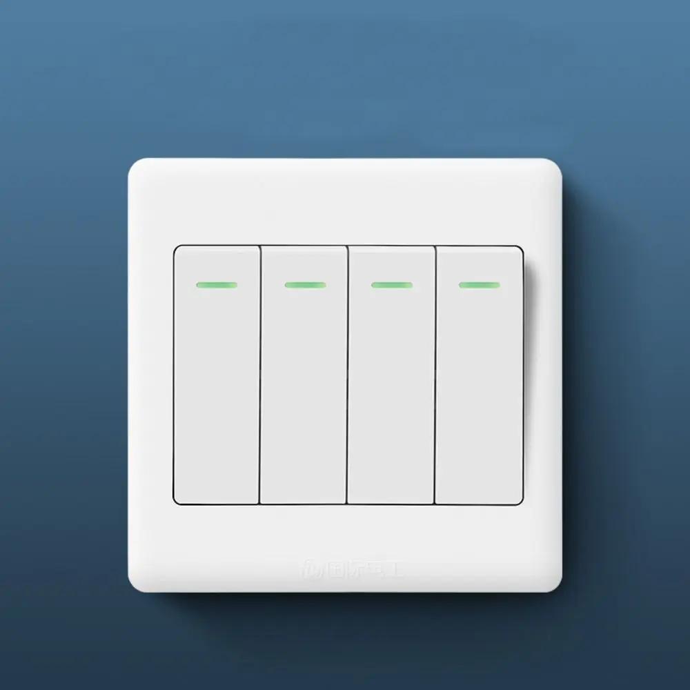 1/2/3/4 Gang Wall Light Switch Panel On / Off Push Buttons Wall Switches Durable Home Accessories Electrical Equipment Parts