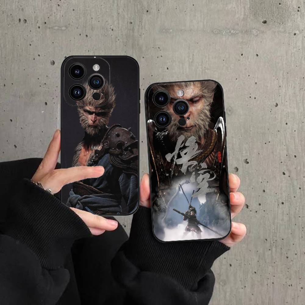 Black Myth Wukong Games Phone Case Phone Case For Iphone 17 16 15 11 13 14 Pro Max X Xr Xs Max 12mini Black Shell Cover Case