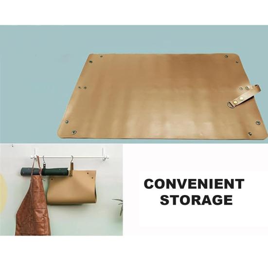 Plants Repotting Mat Foldable Faux Leather Garden Potted Plant Mat with Metal Buckles Waterproof Reusable Transplanting Tray for Plants Repotting And